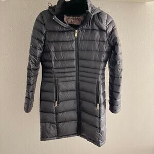 Andrew Marc Black Down Puffer Long Coat Packable (S)